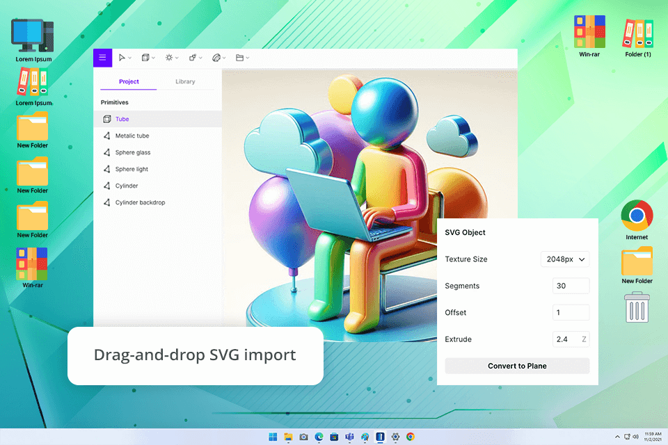 vectary 2d to 3d image converter