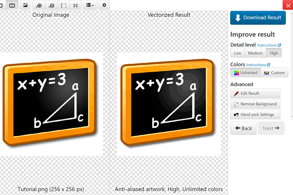 vector magic jpg to svg converter interface