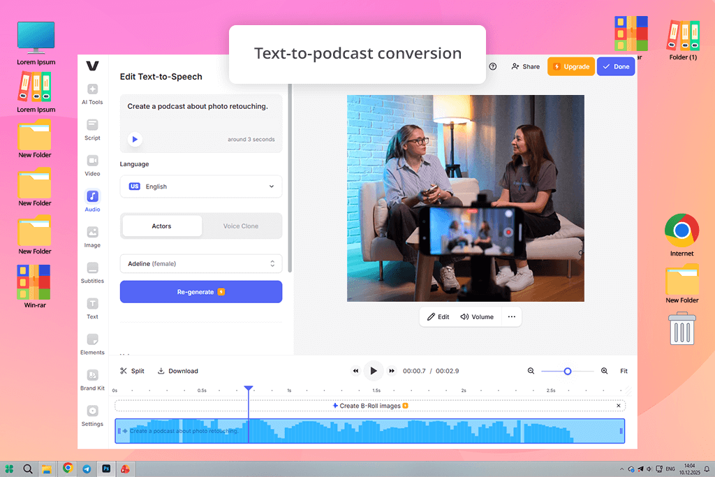 veed ai podcast generator