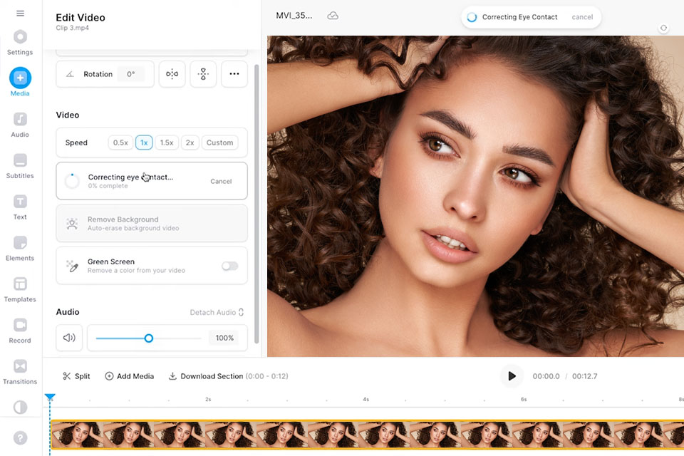 veed ai video editor interface