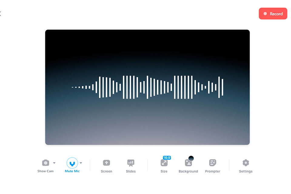 veed chrome audio recorder interface
