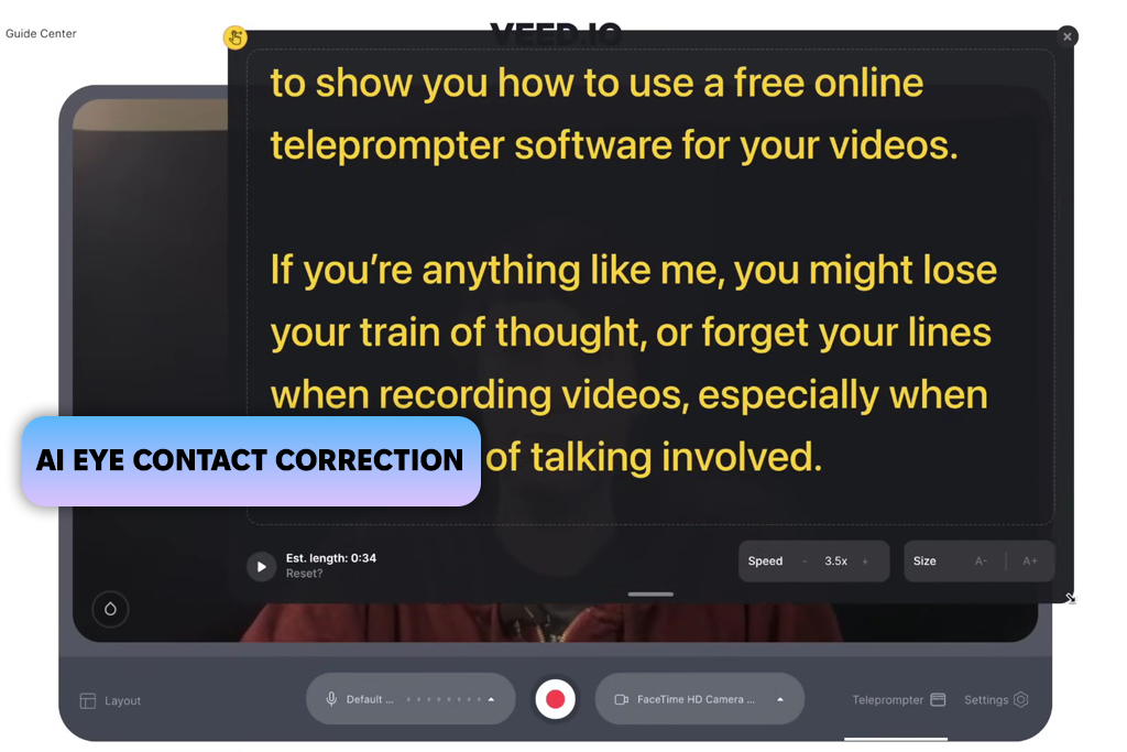 veed free online video teleprompter