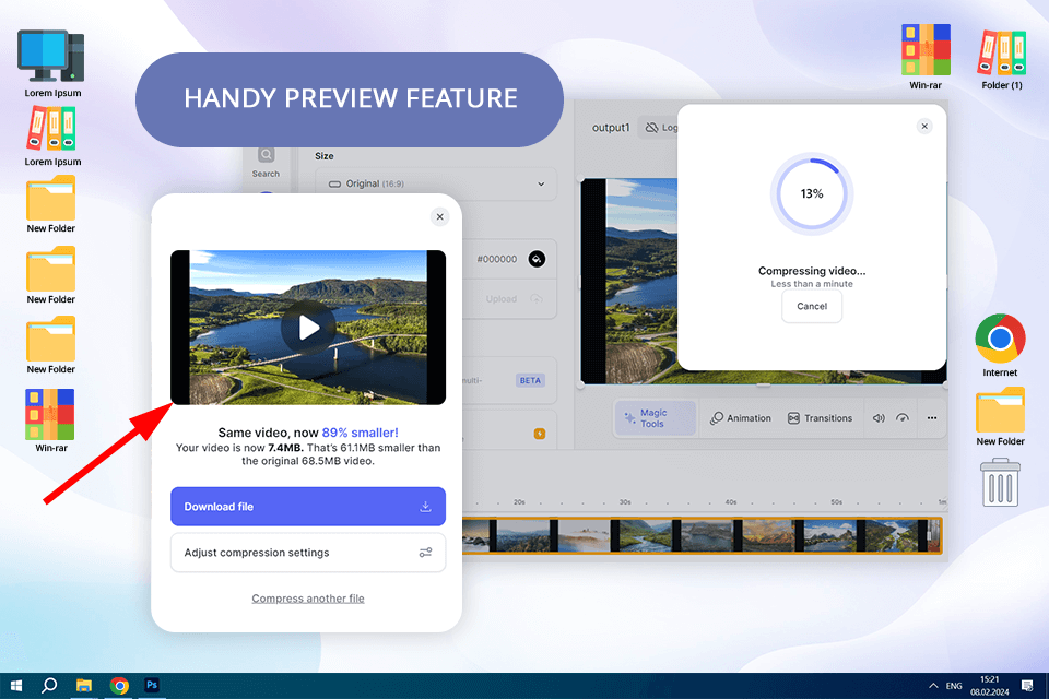 veed io video compressor for discord