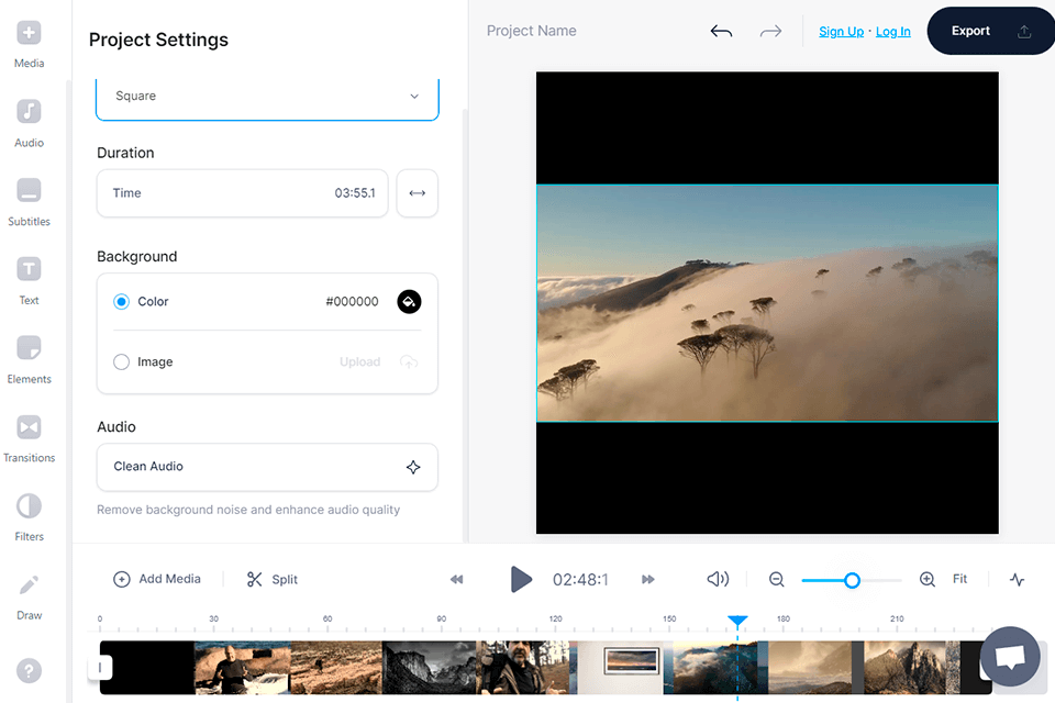 veed io youtube to gif maker interface