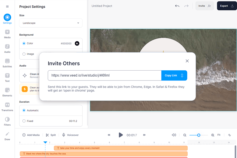 veed online video editor collaboration tools