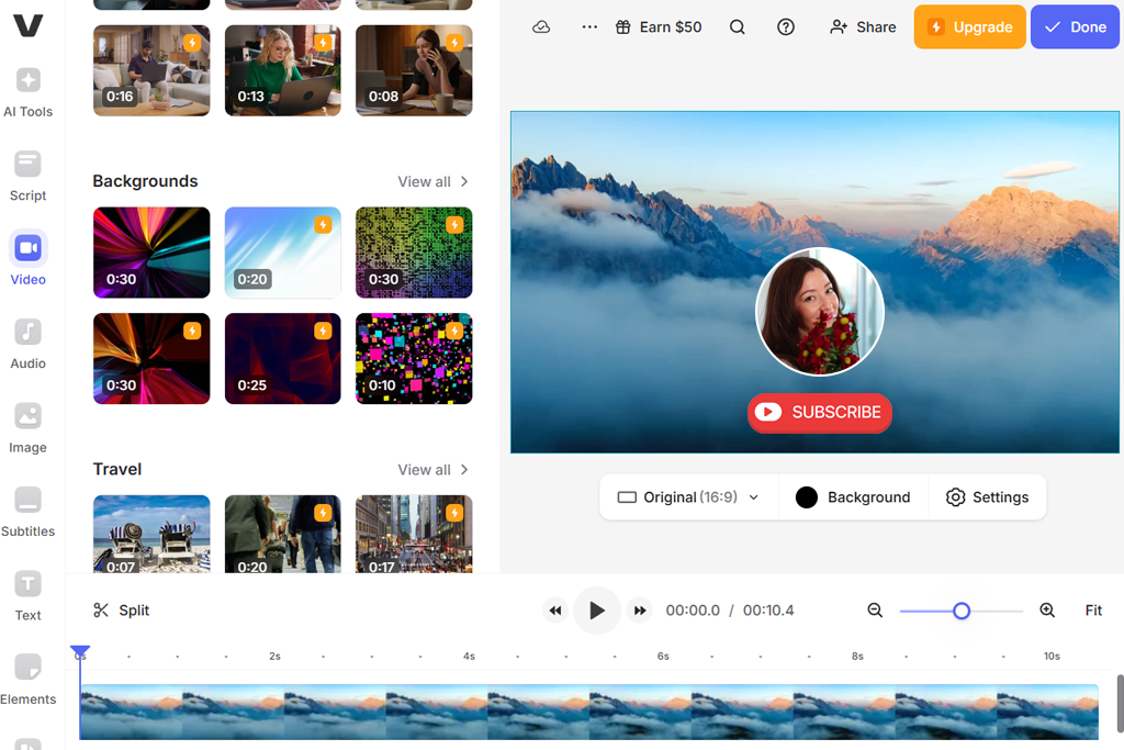 veedio free youtube video editor
