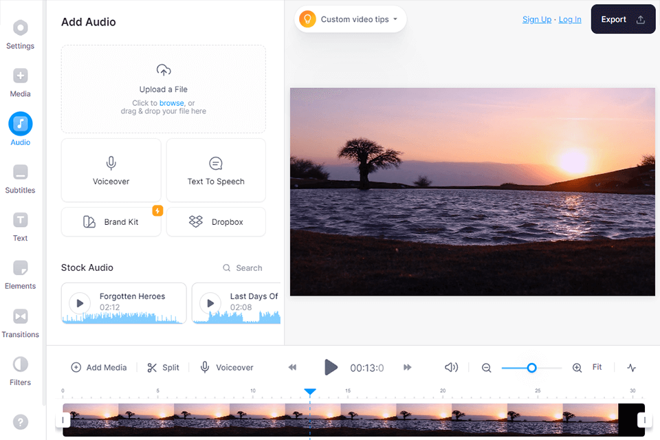 veedio video editing software interface