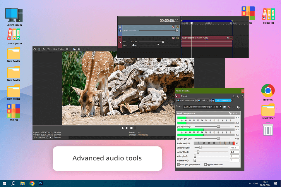 vegas pro 18 interface