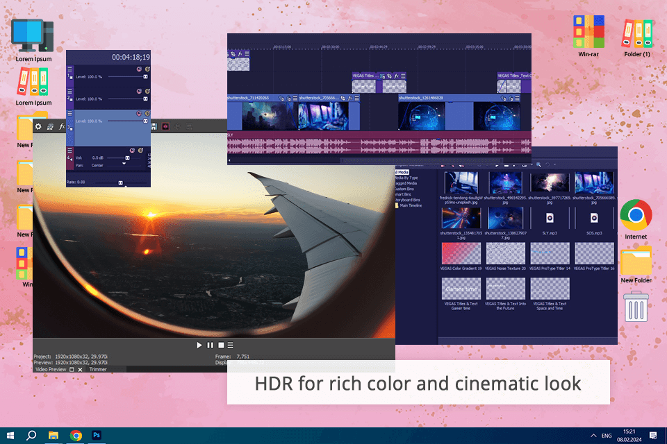 Giao diện chính của MAGIX VEGAS Pro 21