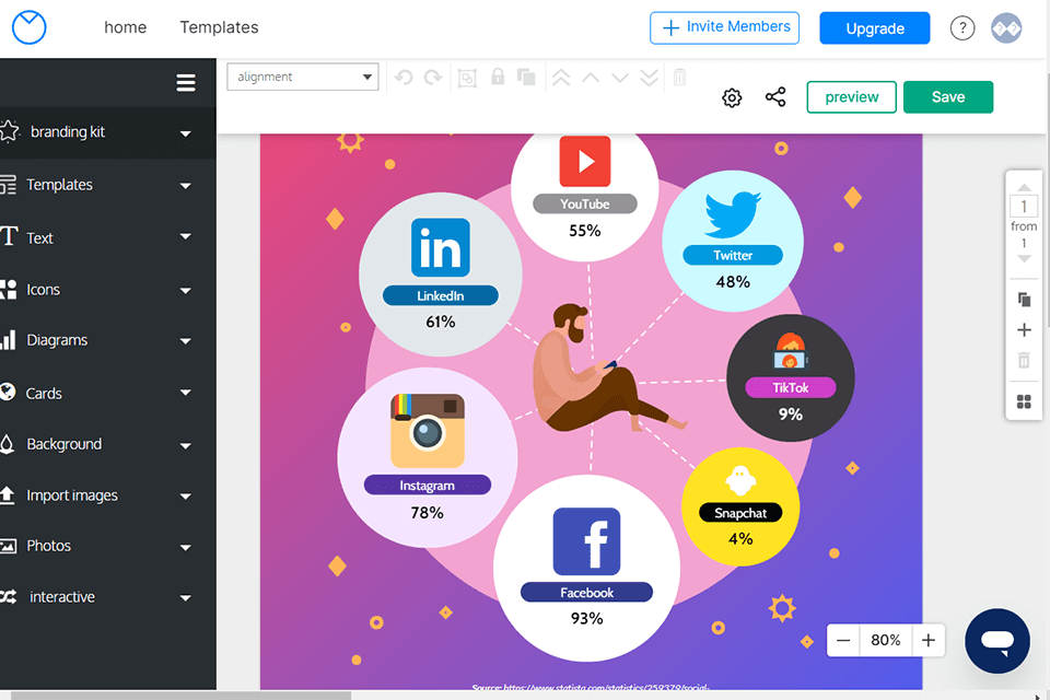 venngage canva alternative interface