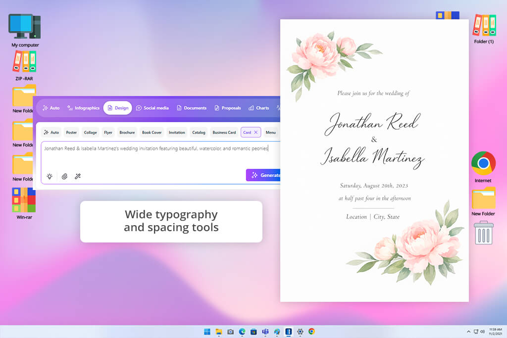 venngage free wedding card maker
