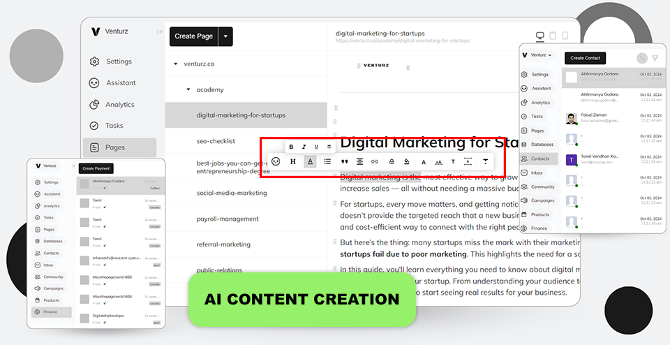 venturz co squarespace alternative