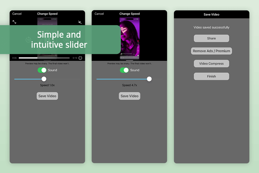 video speed changer app interface