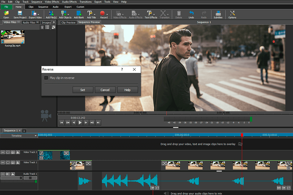 videopad محرر الفيديو واجهة برنامج عكس الفيديو