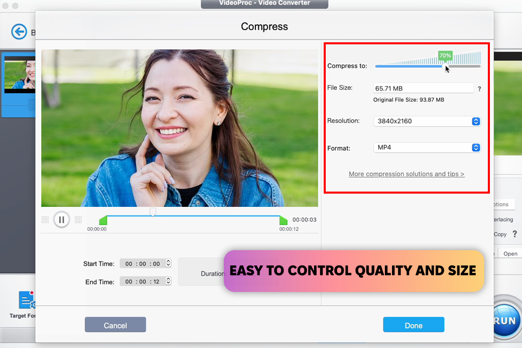 videoproc converter ai video compressor interface