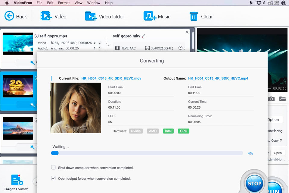 videoproc video editing software for mac interface