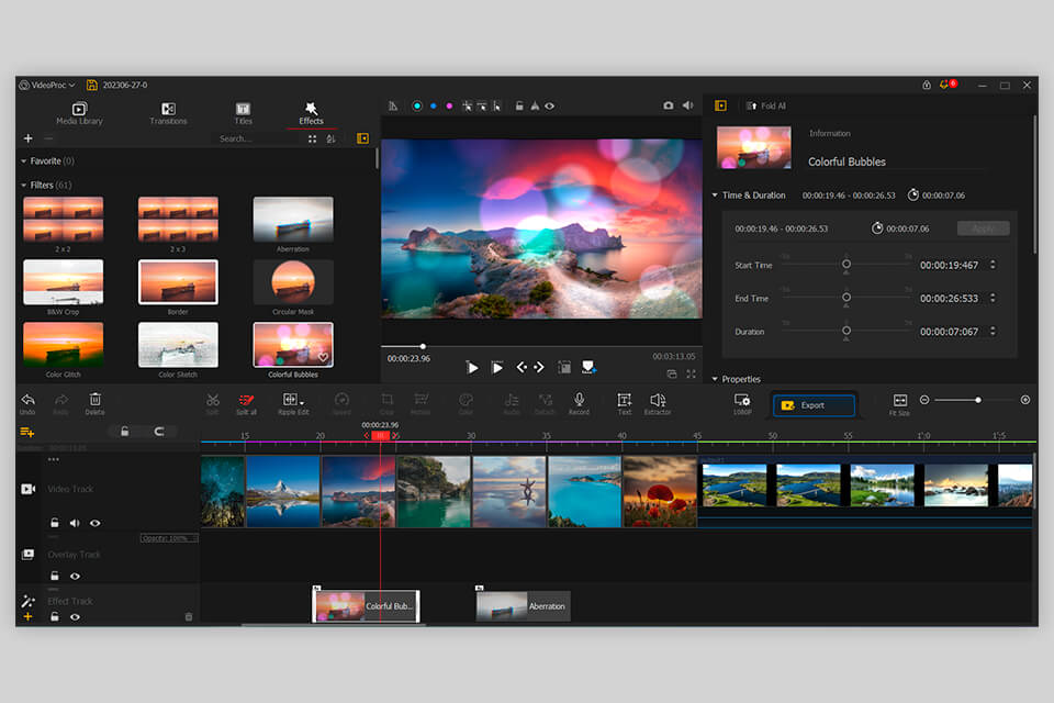 videoproc vlogger software effects
