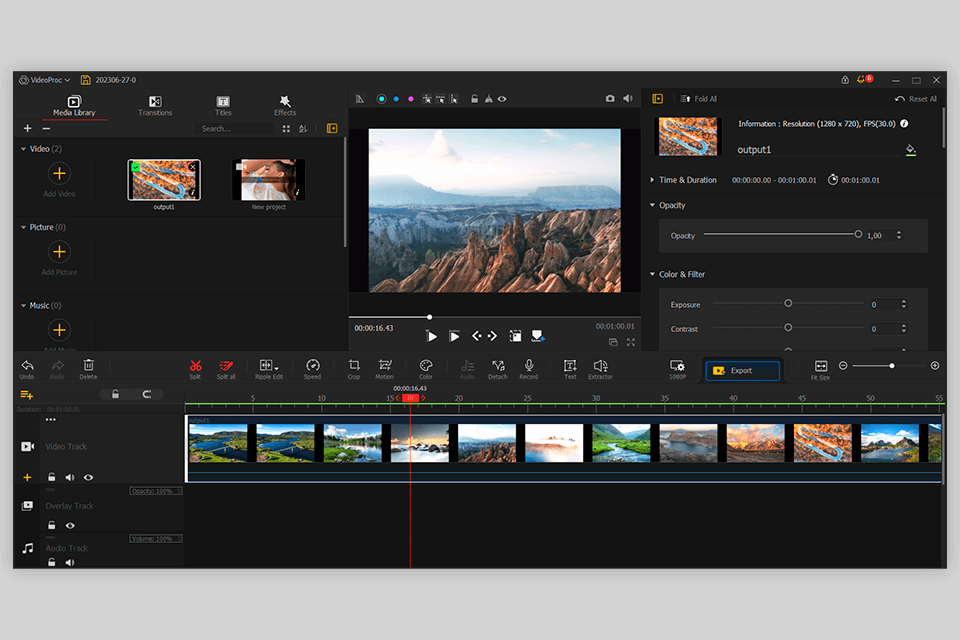 videoproc vlogger software interface