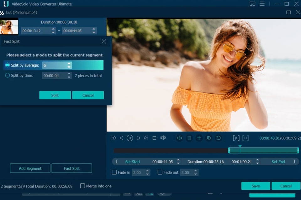 videosolo video editing software for windows interface