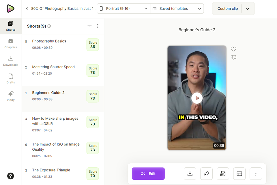 vidyo.ai best ai video editor