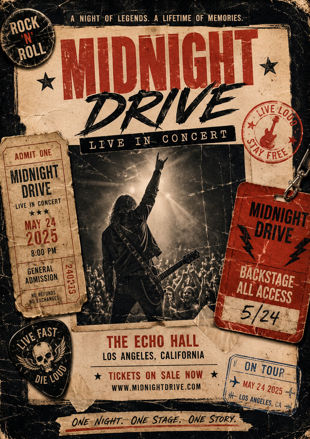 vintage rock concert flyer idea