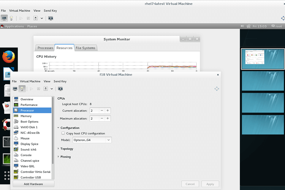 virtual machine manager interface