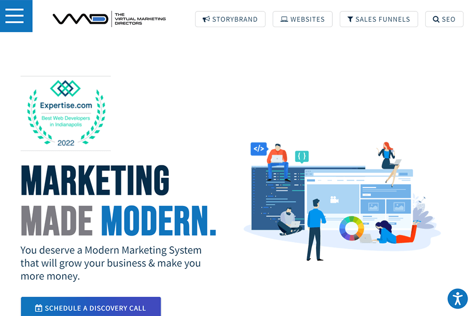 the virtual marketing directors email marketing agency interface