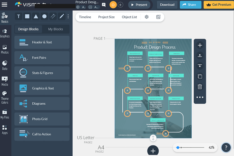 visme canva alternative interface