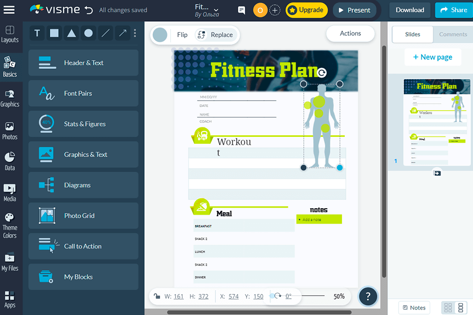 visme interface do criador de agendamento gratuito