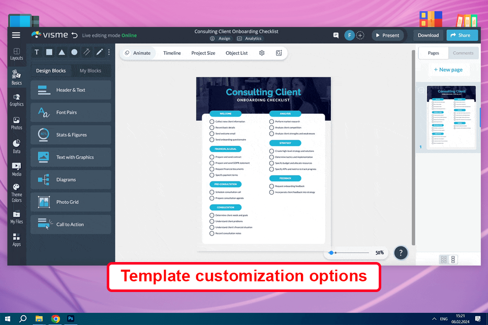 visme program to make a checklist