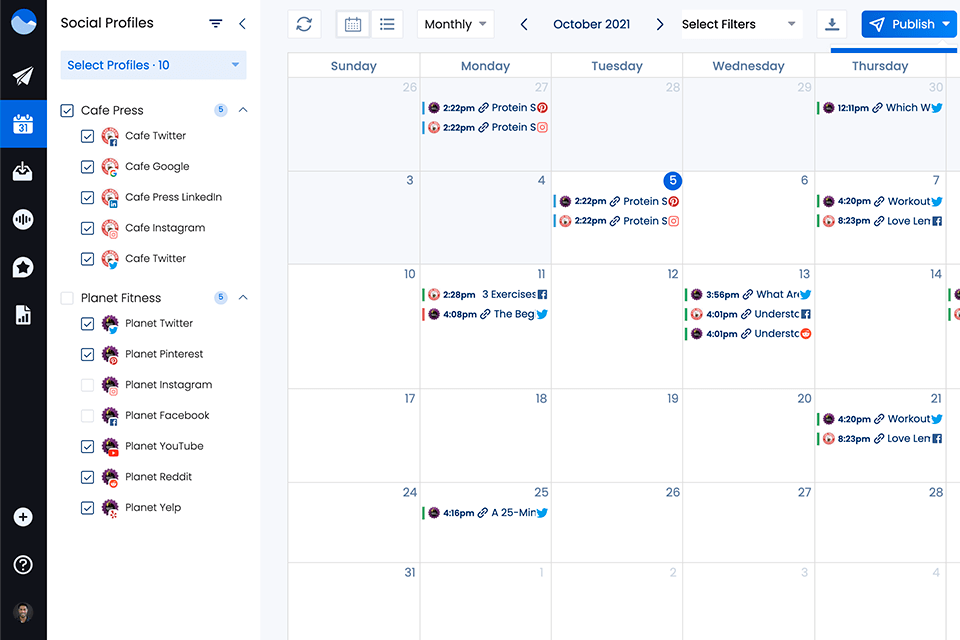 vista social interface social media scheduler