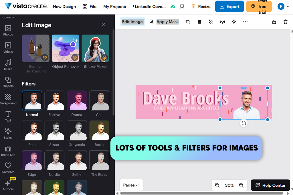 vistacreate interface