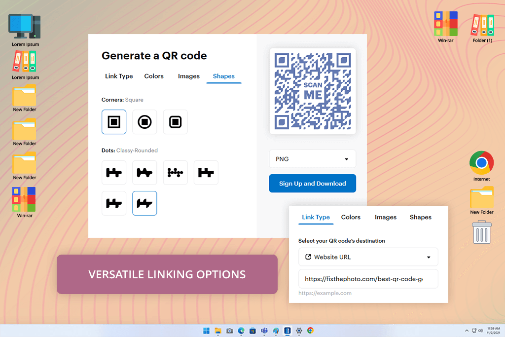 vistaprint dynamic qr code generator interface