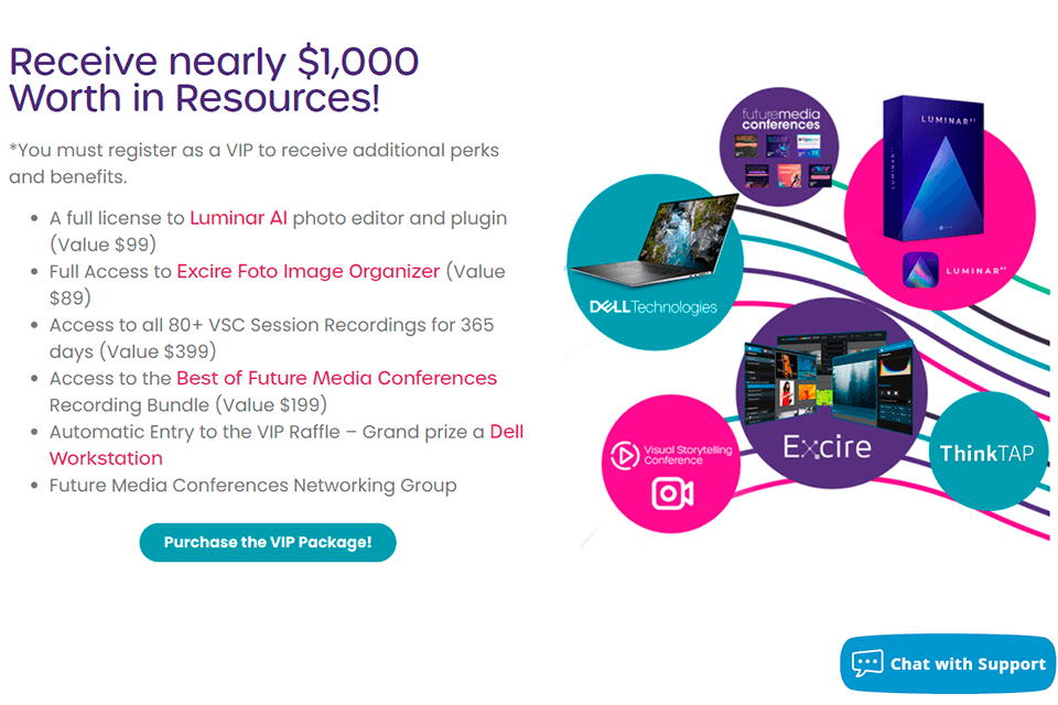 visual storytelling conference vip bonuses