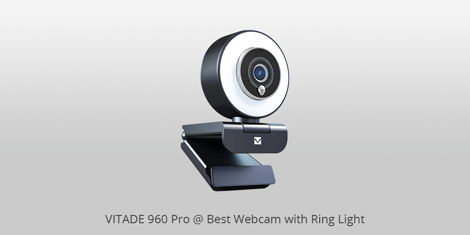 Angetube 2K Streaming Webcam with Ring Light with Remote