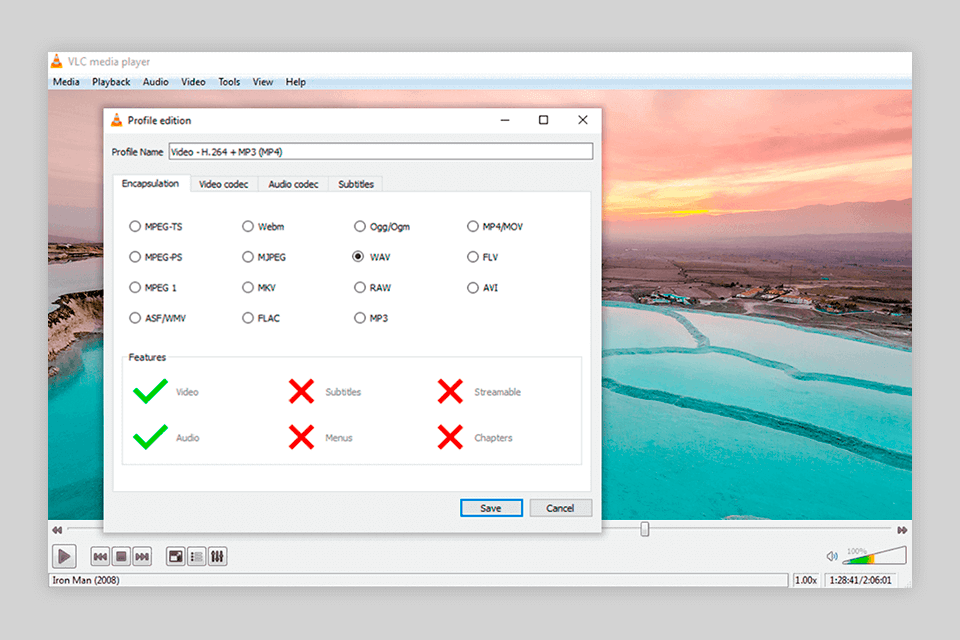 vlc media player wav player interface