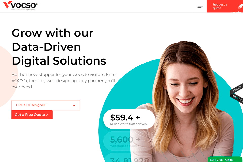 vocso ui ux design agency website