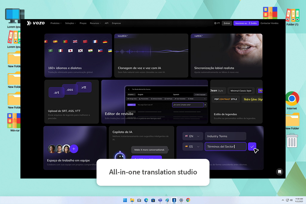 interface de software vozo ai