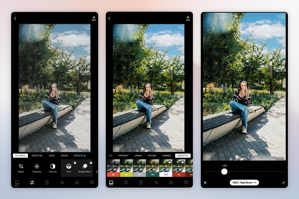 vsco raw photo editing app