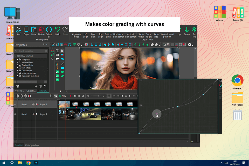 vsdc editor color grading