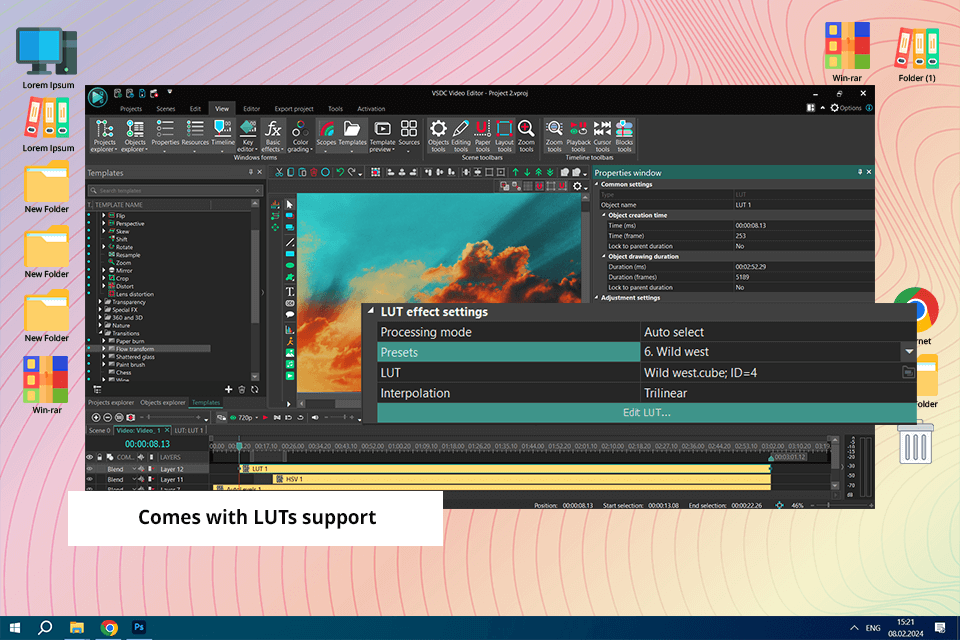 vsdc editor luts support