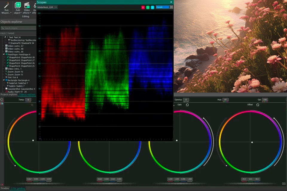 vsdc video editing software for windows interface