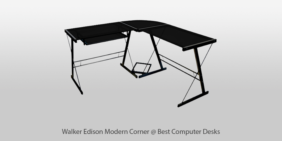 computer desk with tower storage