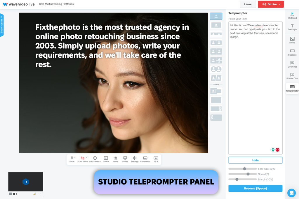 wavevideo free online video teleprompter