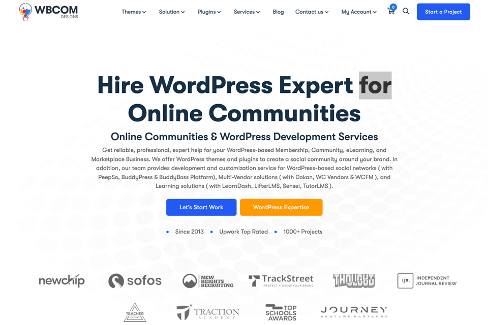 wbcom designs wordpress developers website