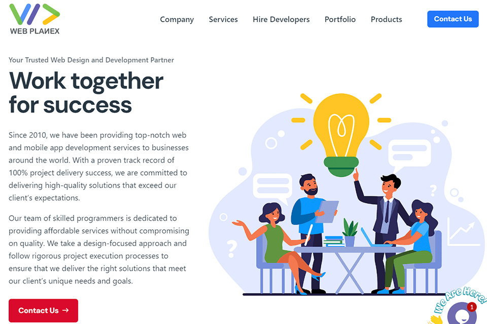 webplanex agency website