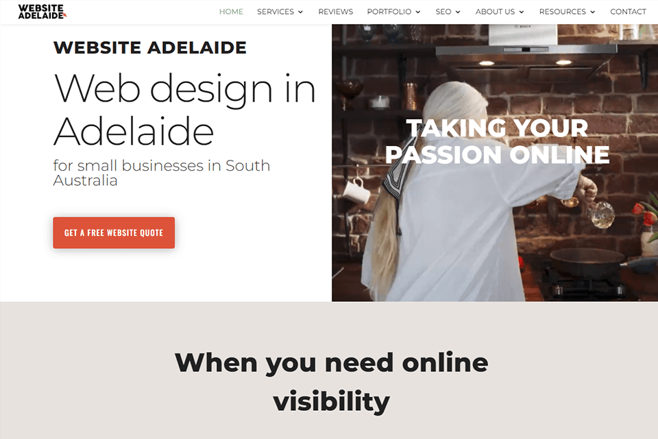 website adelaide interface