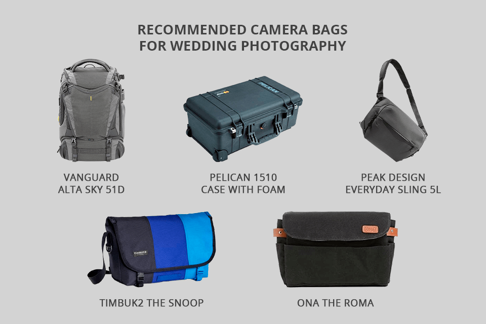 wedding photography gear camera bags