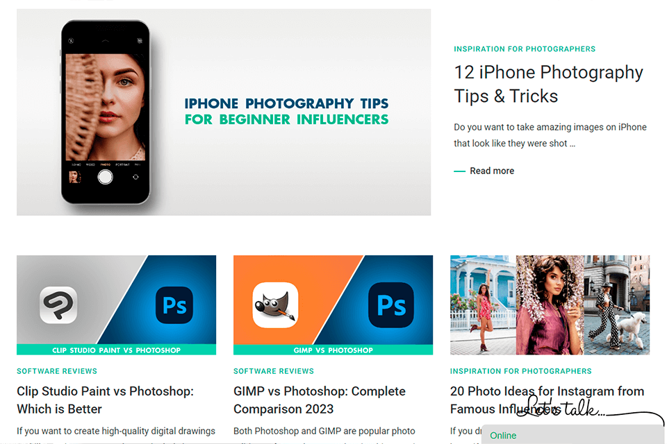 weedit photos photography blog interface