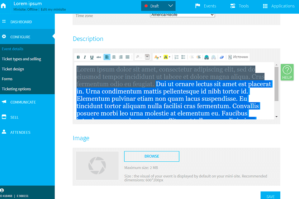 weezevent interface email design